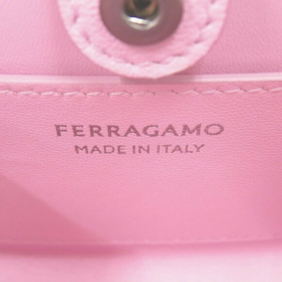 SALVATORE FERRAGAMO Wanda Chain Shoulder Bag 213984 Calf Leather Pink 0559 - Picture 9 of 10